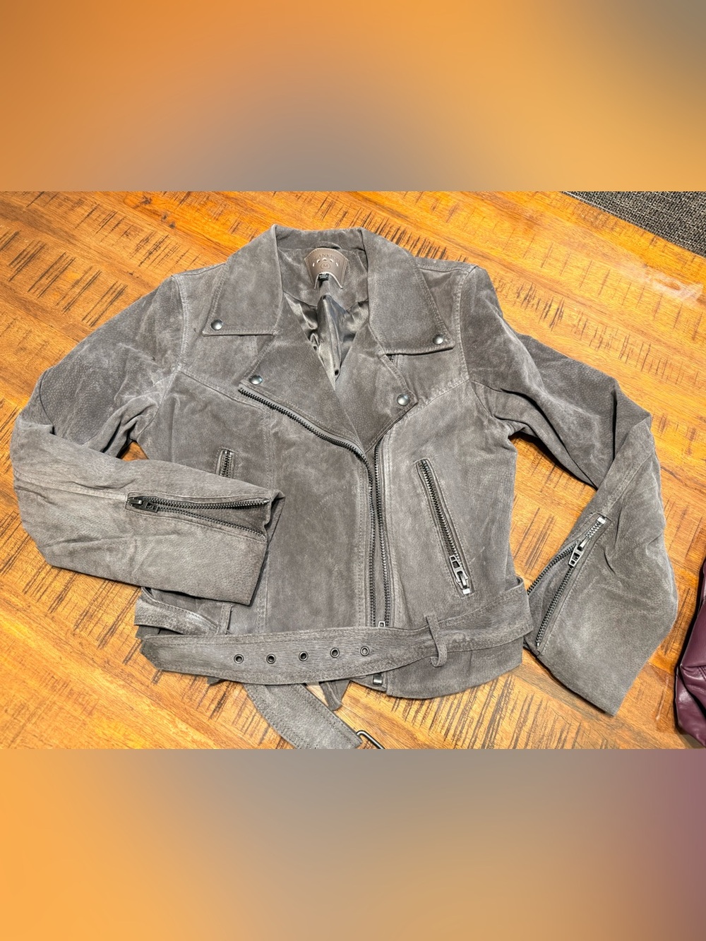 BLANKNYC Gray Suede Moto Jacket